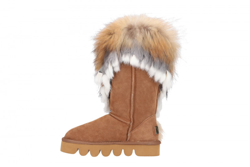 Oog Stiefel braun Indianer Lammfell