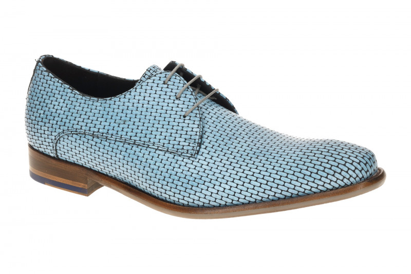 Floris van Bommel De Stijler Schuhe blau Mauer-Muster H-Weite 30275