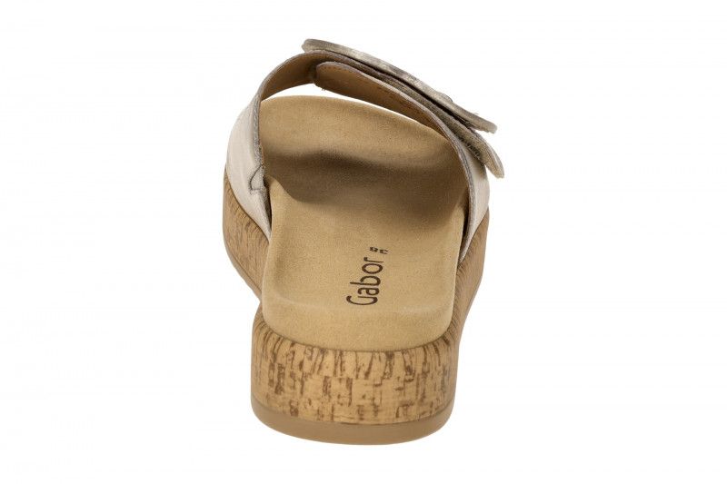 Gabor Plateau Pantolette puder grau gold metallic 63.760.62