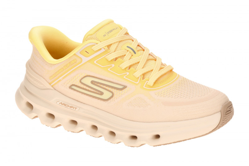 Skechers Go Run Glide Schuhe beige gelb Damen Sport Slip-Ins 129800