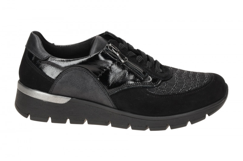 Waldläufer Ramona Schuhe schwarz K-Weite OrthoTritt Leder-Mix