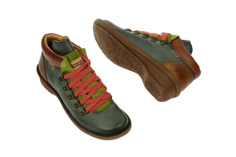Pikolinos Uruguay Keil Stiefelette grün kombi