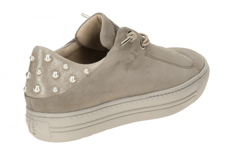 Paul Green Sneaker Schuhe grau Velour Perlen 5476
