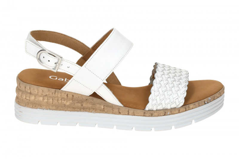Gabor Keil Sandale weiß silber Flecht 62.705.51