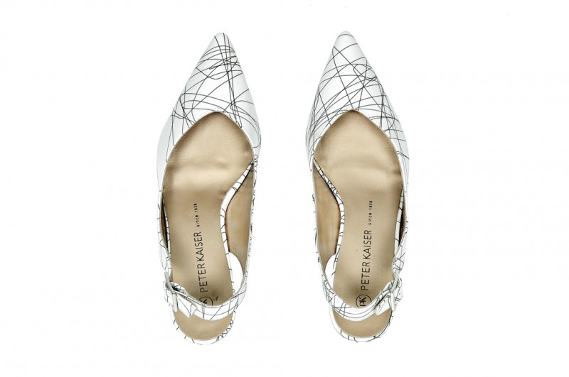 Peter Kaiser Diana 45 Sling Pumps weiß riga Lackleder