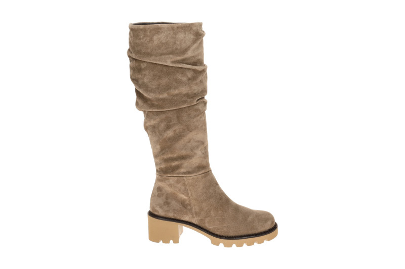 Paul Green Schaftstiefel taupe grau gerafft 9987