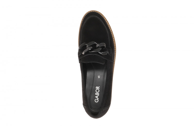 Gabor Fashion Schuhe Slipper schwarz Velour 4013.01.001