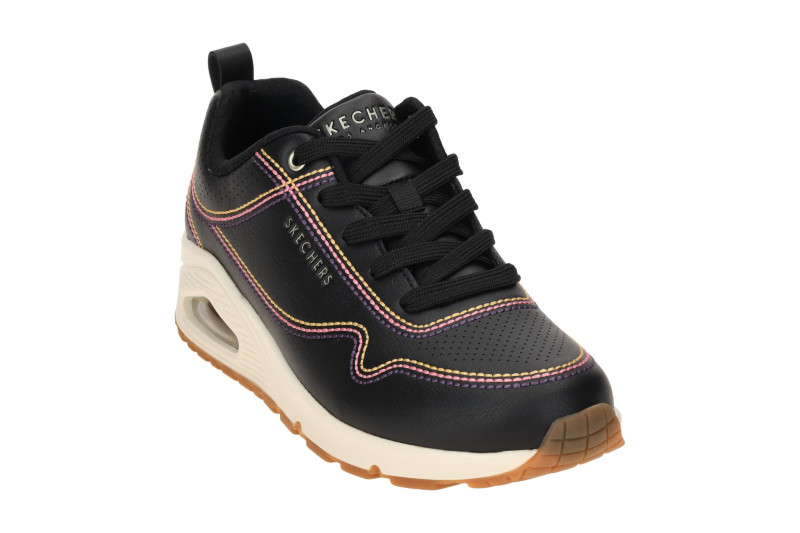 Skechers Uno Schuhe Sneakers schwarz bunte Nähte 177022