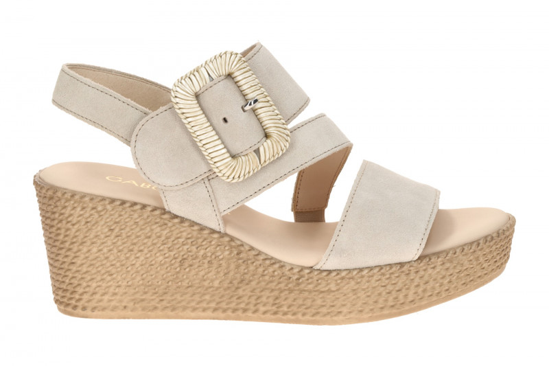 Gabor Wedges Keil Sandale grau Velour 84.771.12