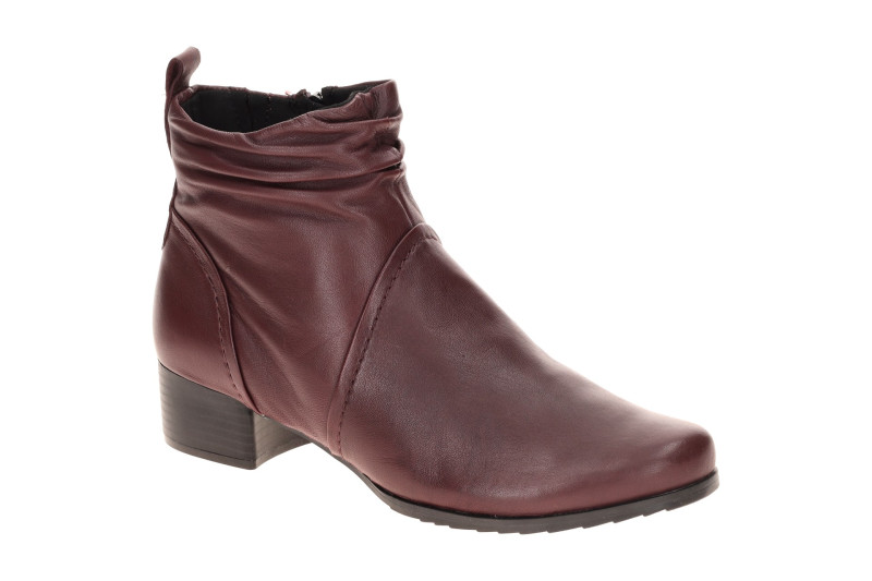 Caprice Stiefelette Ankle Boot rot bordo gerafft 25358