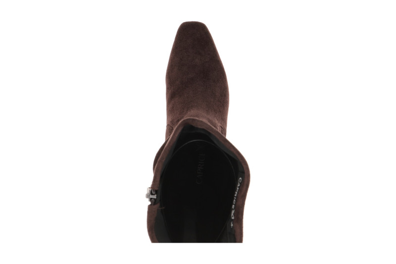 Caprice Stiefel Mid Rise braun Stretch Samt gerafft 25303
