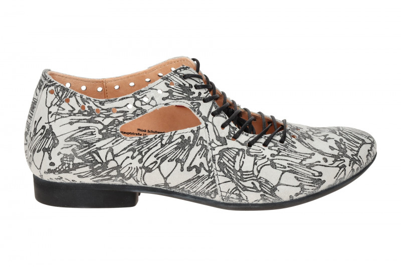 Think Guad Schuhe weiß grau schwarz Print 565