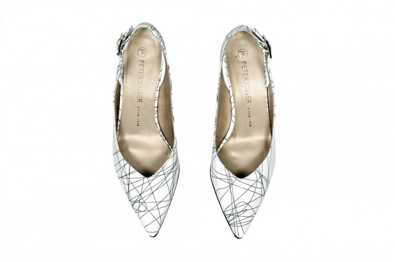 Peter Kaiser Diana 45 Sling Pumps weiß riga Lackleder