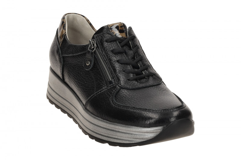 Waldläufer Lana Plateau Schuhe schwarz grau metallic 758009