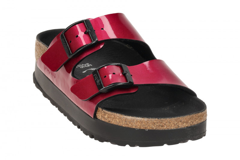 Birkenstock Arizona Papillio Flex Platform Pantolette pink Lack SCHMAL