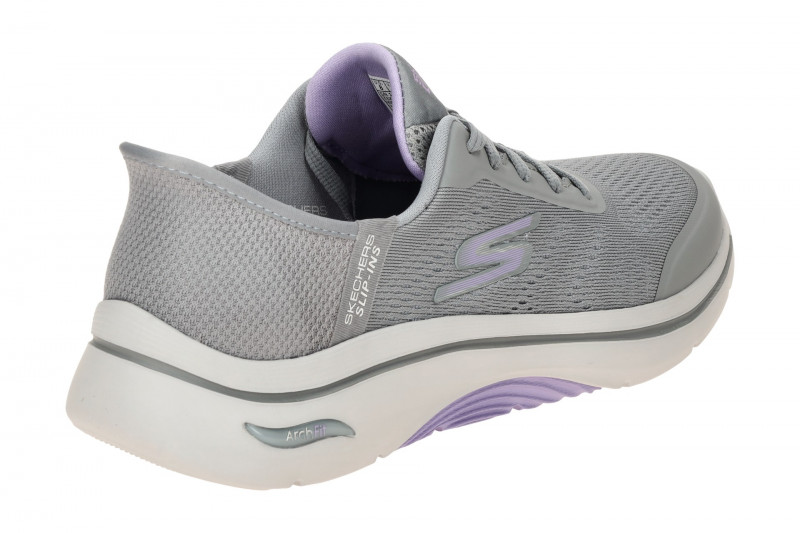 Skechers Go Walk Arch Fit Schuhe grau lila SLIP-INS 125319