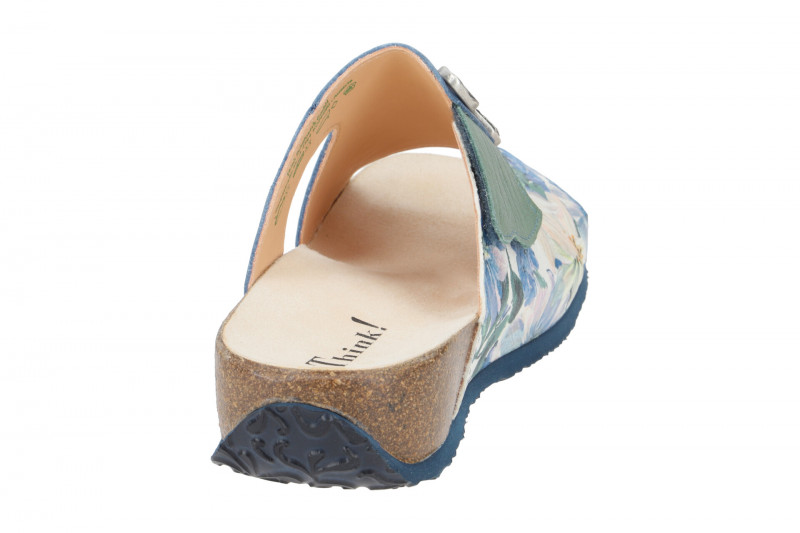 Think Mizzi Pantolette blau grün Blumen 124