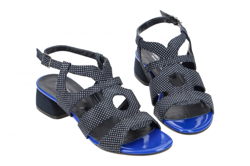 Linea Uno Sandalette blau weiß gepunktet F1112