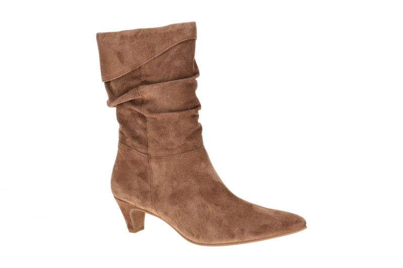 Paul Green Stiefelette braun nut Velour gerafft 8325