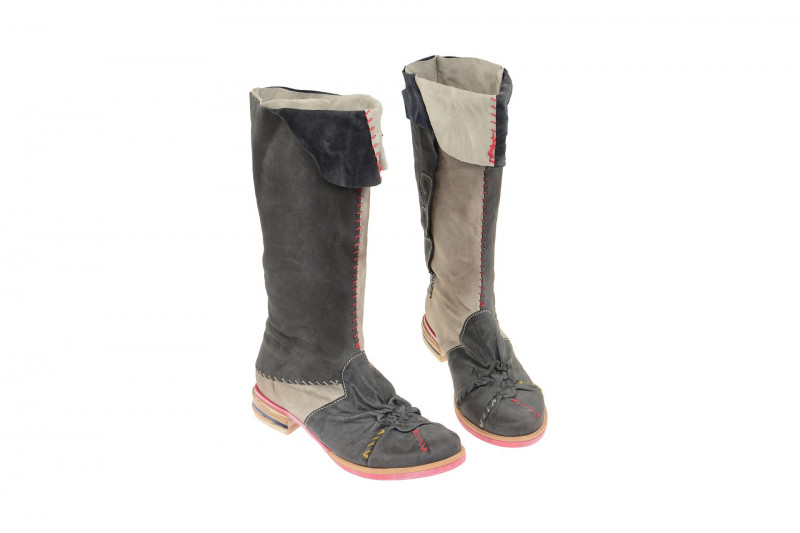Charme Stiefel grau kombi Langschaftstiefel 951C