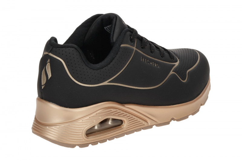 Skechers Uno Schuhe schwarz gold Linien 177087