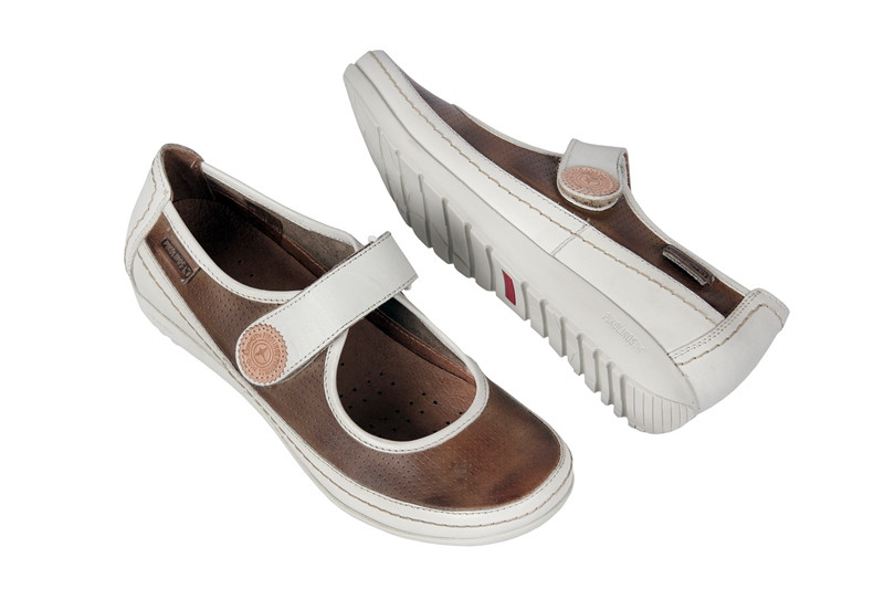 Pikolinos Lisboa Schuhe braun weiß Slipper 767-848LA