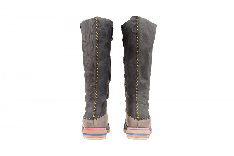 Charme Stiefel grau kombi Langschaftstiefel 951C