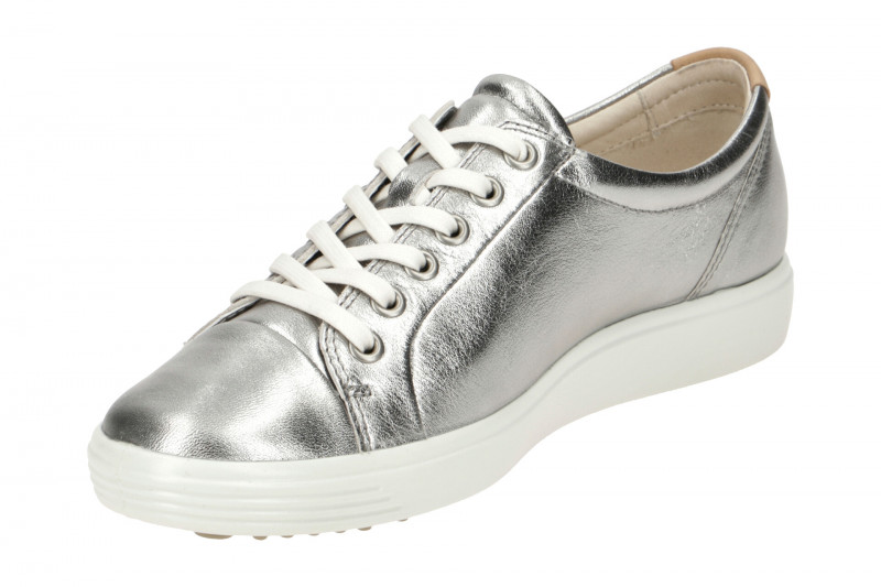 Ecco Soft 7 Schuhe silber grau Damen Sneakers