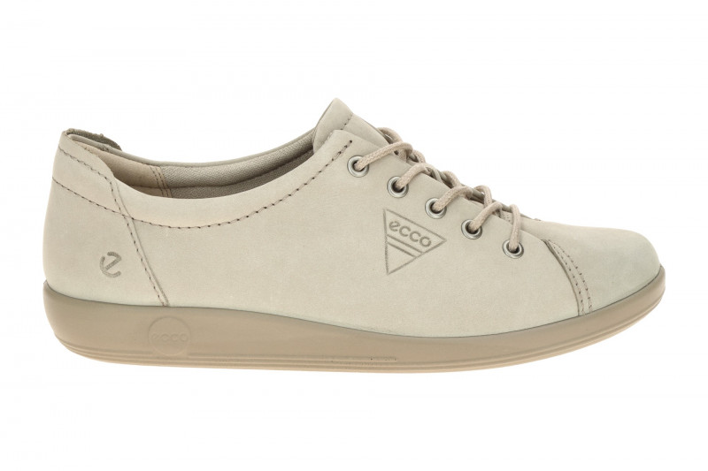 Ecco Soft 2 Schuhe grau Nubuck Schnürer 206503