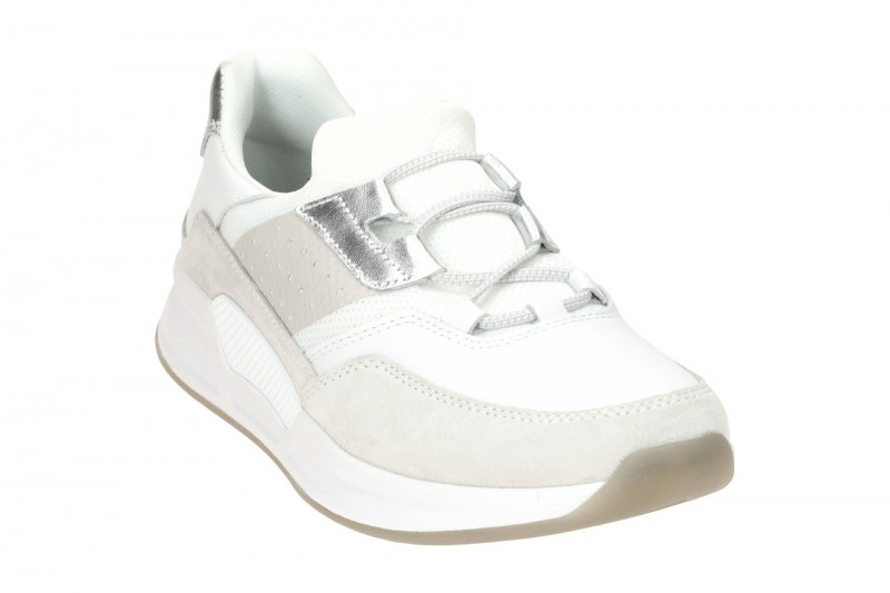 Gabor RollingSoft Slipper Schuhe weiß silber 46.952.56