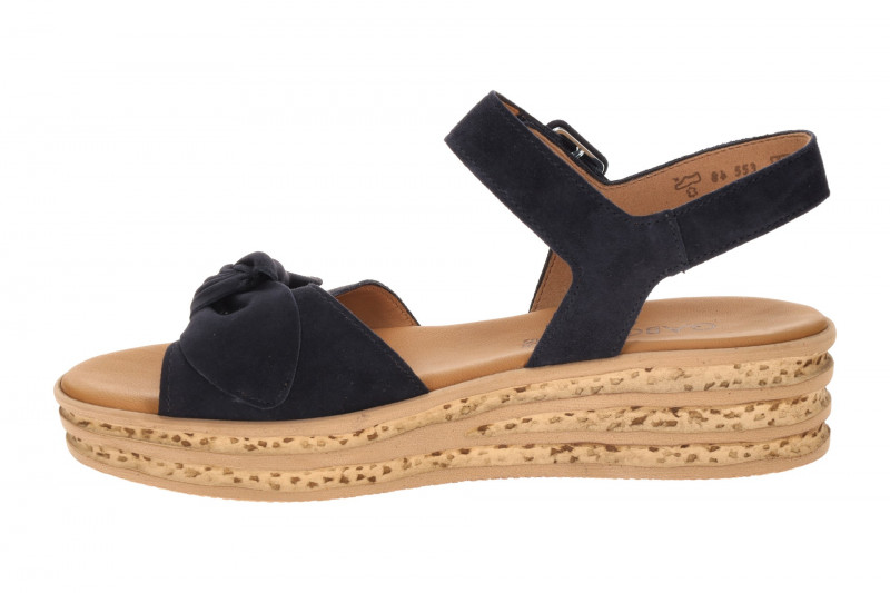 Gabor Plateau Sandalen blau Velour 84.553.16