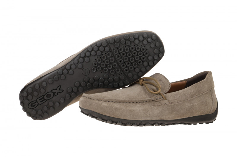 Geox Snake Mokassin Schuhe dunkel-grau Schleife U3507D