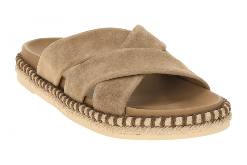 Gabor Pantolette braun peanut Samt Kreuzriemen 83.780.14