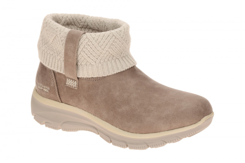 Skechers Easy Going Stiefelette taupe braun Slip Ins Strick