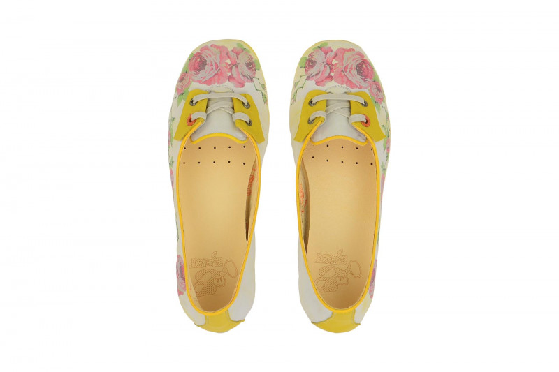 Eject Aura Schuhe weiß gelb Blumen Print