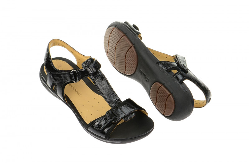 Clarks Un Voshell Sandale schwarz Lack