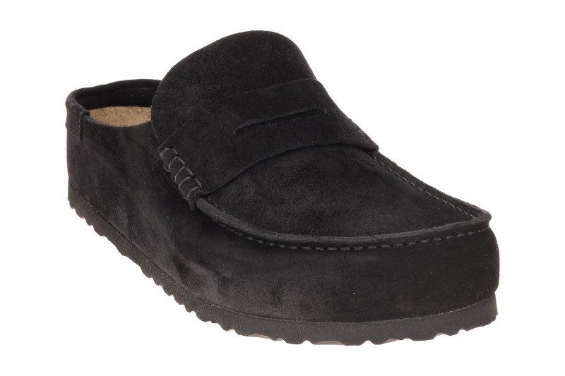 Birkenstock Naples Wrapped Mokassin Clog Pantolette schwarz Normal-Weit