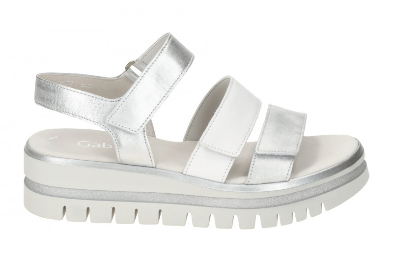 Gabor Plateau Sandalen sillber weiß Metallic 64.620.69