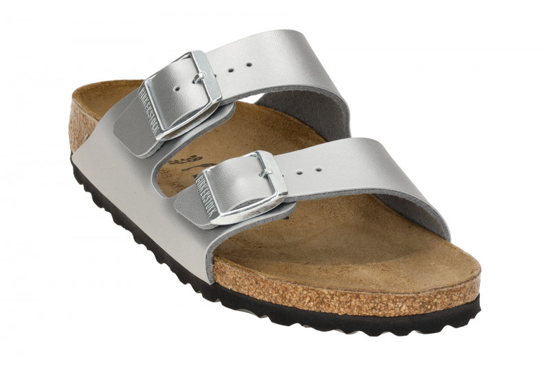 Birkenstock Arizona BS Pantolette silber SCHMAL 1012283