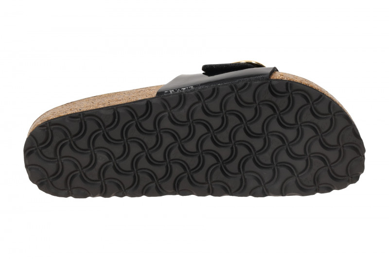 Birkenstock Madrid Big Buckle Pantolette schwarz Lack SCHMAL 1027785
