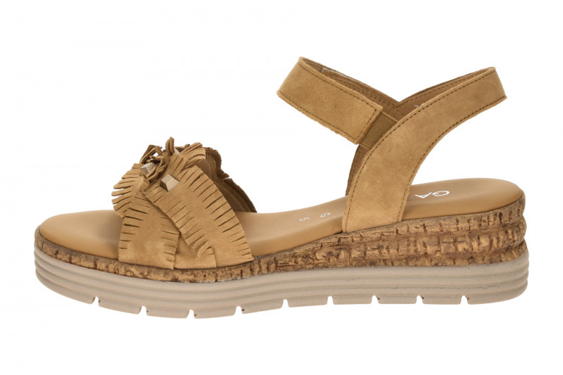 Gabor Keil Sandale braun Velour Fransen 82.704.35