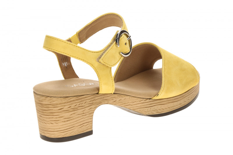 Gabor Plateau Sandalette gelb Velour 82.071.32