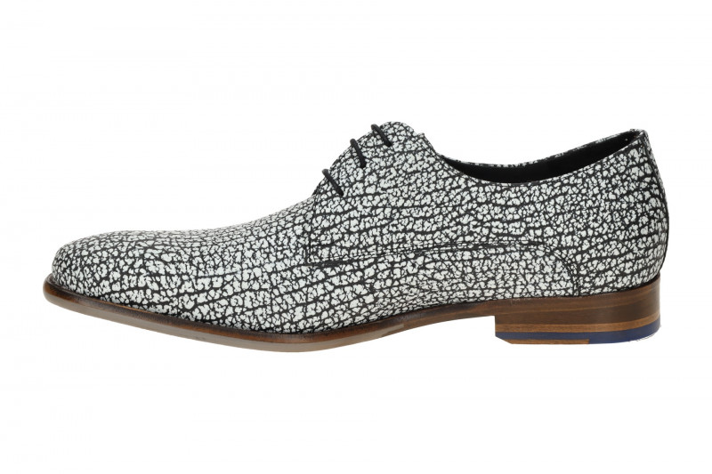 Floris van Bommel De Stijler Schuhe weiß schwarz strukturiert H-Weite 30262