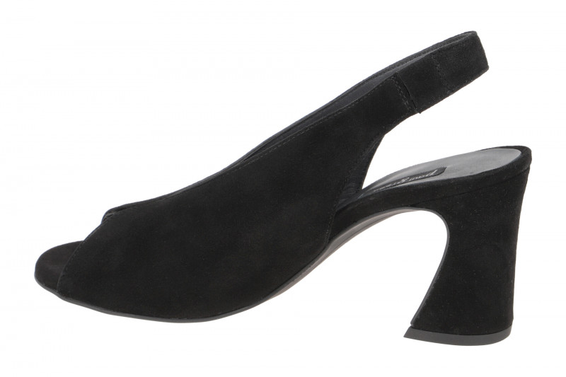 Paul Green Sandalette Peeptoe schwarz Samt 6038