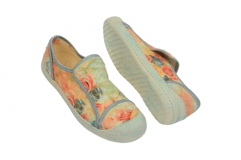 Eject Dass Slipper orange Blumen 16221/2