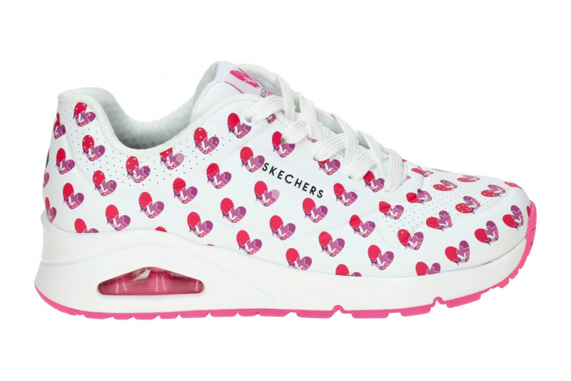 Skechers Uno Schuhe Sneakers weiß pink Herzen 190006