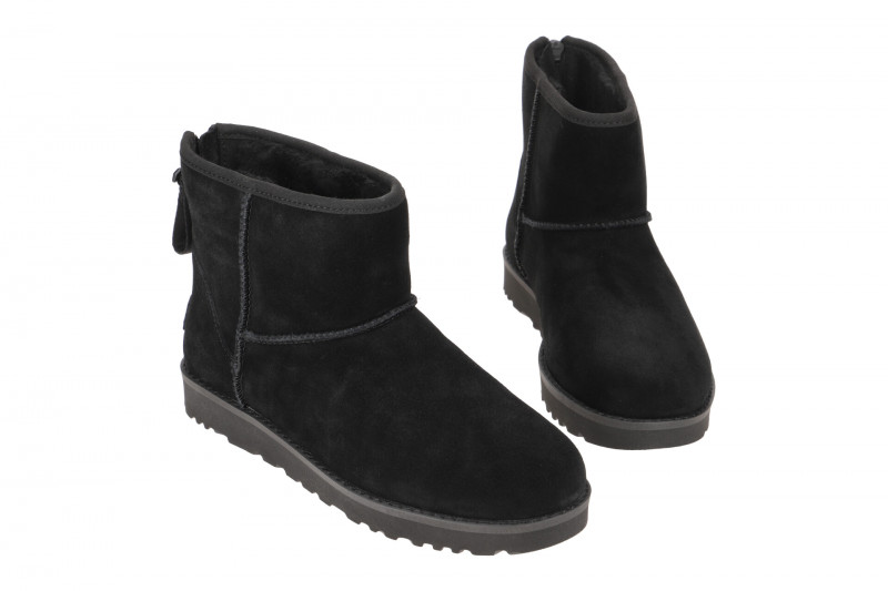 UGG Classic Mini Logo Zip Stiefel schwarz 1122671