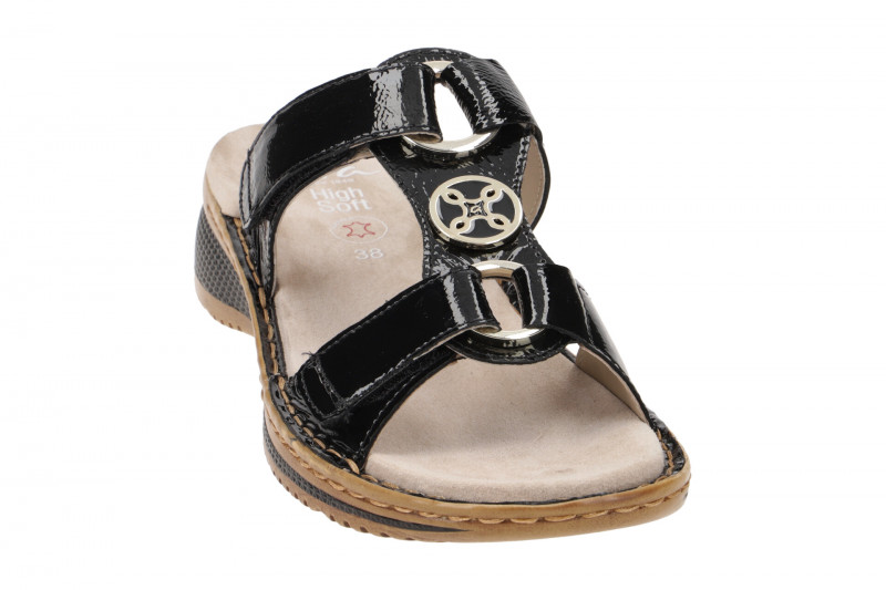 ara Hawaii Steg Pantolette schwarz Lack 12-29003