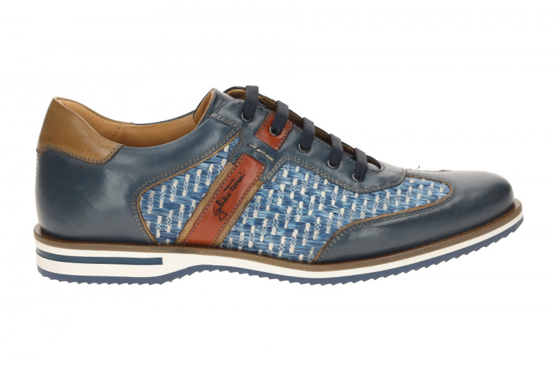 Galizio Torresi Schuhe blau braun Flecht Muster 310530