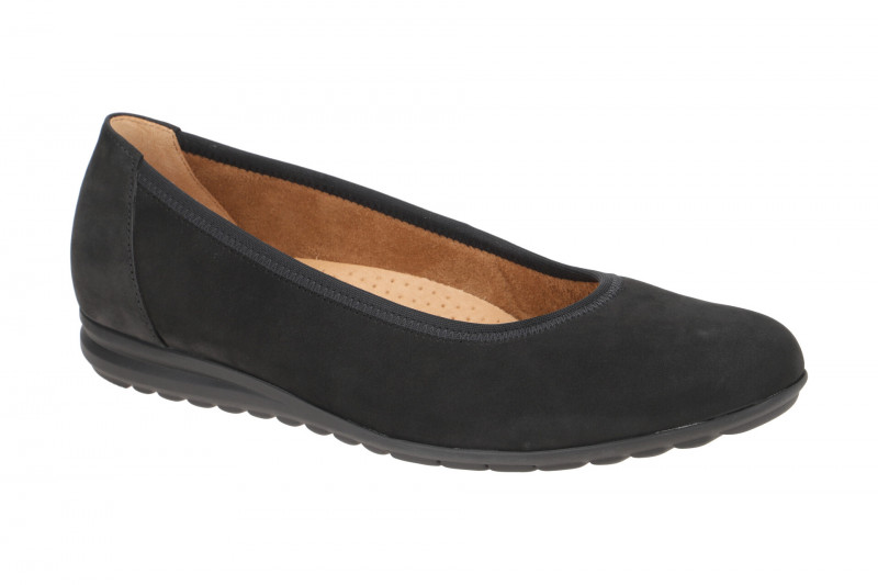 Gabor comfort Ballerina schwarz Soft Nubuk 72.620.47